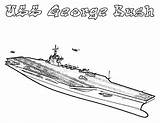 Coloring Carrier Aircraft Ship Uss Bush George Template sketch template
