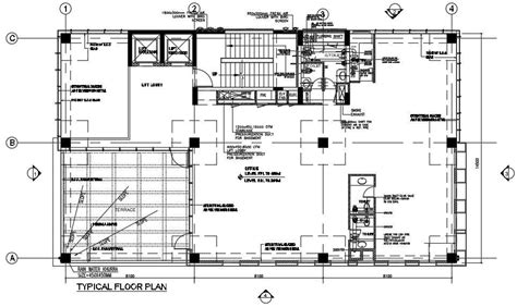 Office Building Typical Floor Plan AutoCAD Drawing Download DWG File Cadbull