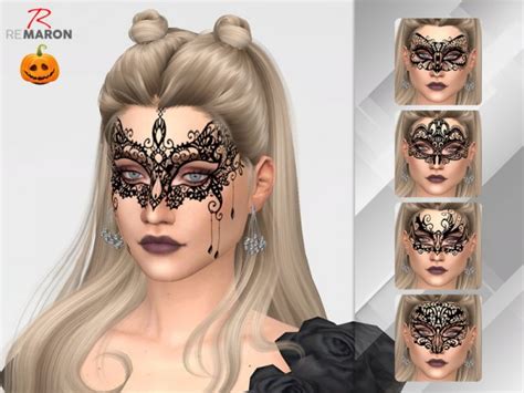 The Sims Resource Lace Mask Halloween 01 By Remaron • Sims 4 Downloads