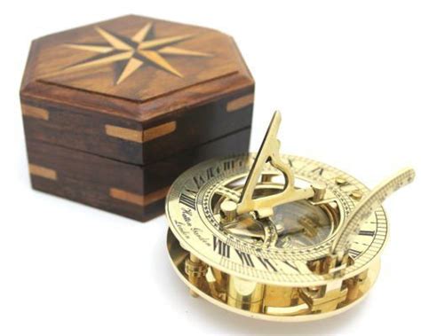 sundials nautical solid brass round sundial compass with design rosewood box brass visit