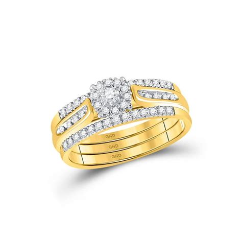 Mia Diamonds 14kt Yellow Gold Round Diamond 3 Piece Bridal Wedding Ring