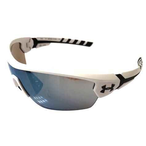 Under Armour Rival Sunglasses Ua Satin White And Black Frame Baseball