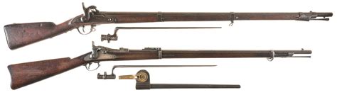 Two Antique Rifles W Bayonets Rock Island Auction
