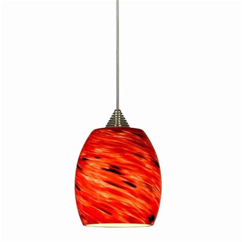 5w Integrated Led Swirl Glass Pendant Lighting With Dimmer Feature Red Overstock 31523885
