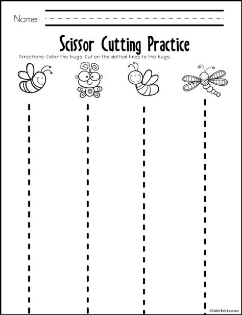 Cutting Practice Worksheet For Kindergarten