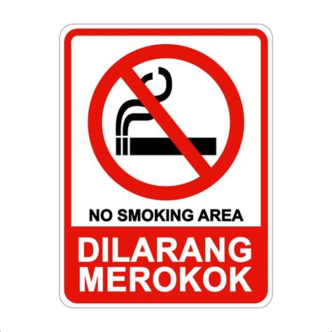 Jual Rambu Dilarang Merokok No Smoking Area 45cm X 60cm Plat