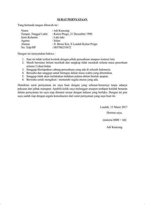 Surat Pernyataan Kehilangan Contoh Surat Pengantar Permohonan Surat