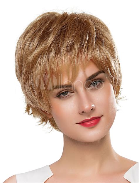 If you have very dry or delicate hair, this is another fantastic light brown hair dye option. Short Curly Wigs Women's Light Brown Human Hair Wigs With ...