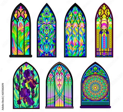Gothic Architectural Style With Pointed Arch Set Of Different