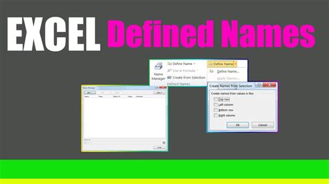 How To Use Define Name In Exceldefinename Youtube