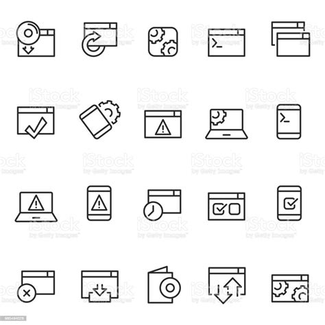 Application Icon Set Stock Illustration Download Image Now Computer