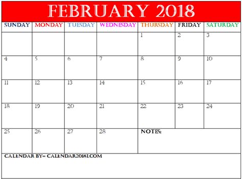 Feb 2018 Blank Templates Calendar Design Templates Calendar Wallpaper
