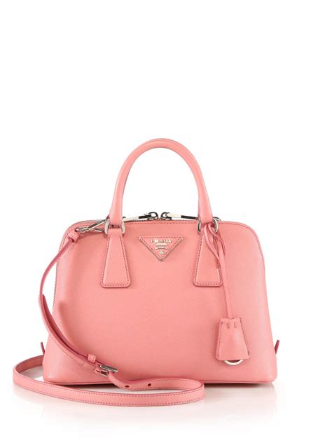 Prada Mini Saffiano Leather Shoulder Bag In Pink Lyst