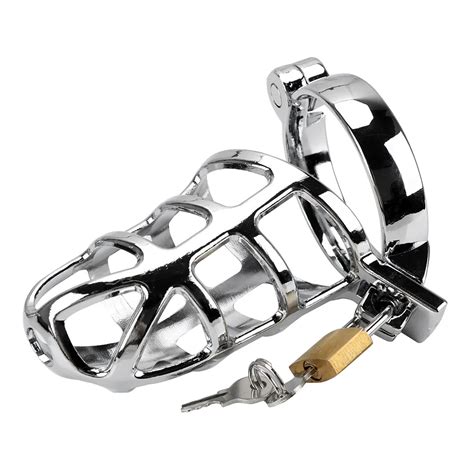 Male Chastity Device Steel Chastity Cock Cage With Sizes Ring