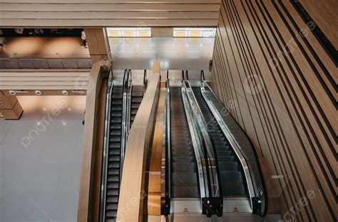 Background Foto Pusat Perbelanjaan Bangunan Kota Lift Eskalator