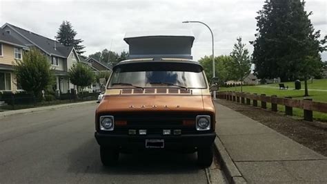 1977 Dodge B200 Tradesman Camper Conversion Van Full Metal Pop Top For Sale