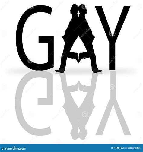 Gay Typography With Two Men Silhouettes Stock Vector Illustration Of Homosexual Gender 16481335