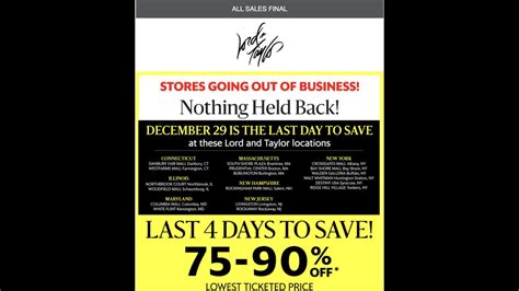 Lord And Taylor Closing Stores In Two Phases With Phase I Closing On