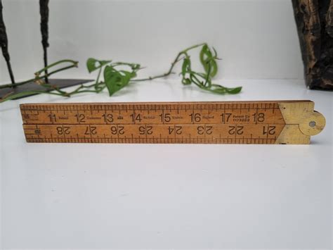 100cm Boxwood Folding Ruler Rabone England No1162 Wood Brass