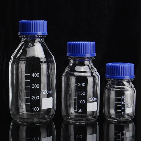 100 250 500ml Borosilicate Glass Clear Reagent Bottle Blue Screw Cap L Electronic Pro