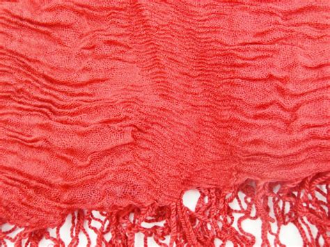 Red Wrinkled Scarf