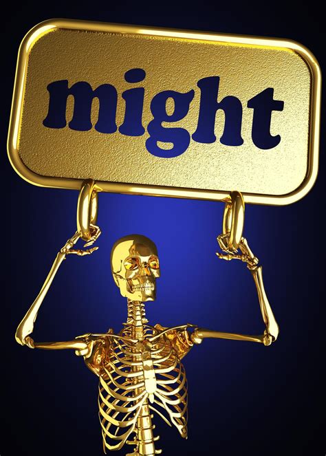 Might Word And Golden Skeleton 6354069 Stock Photo At Vecteezy