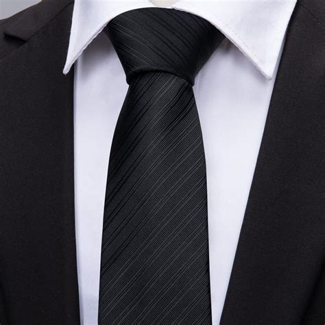 Mens Tiesbeautiful Black Striped Tie Set Silk Ties Mens Style