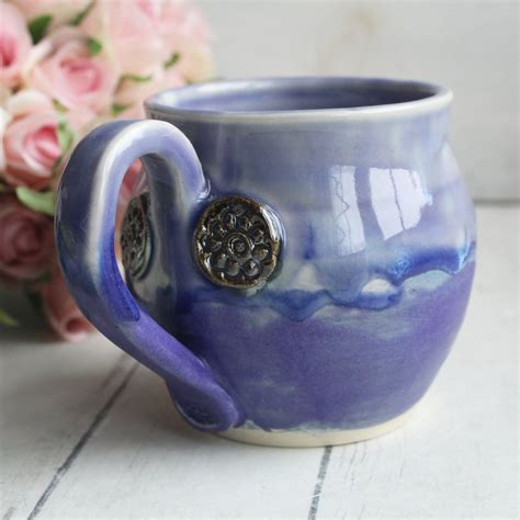 Andover Pottery — Purple Pottery Mug With Dripping Artful Glaze 13