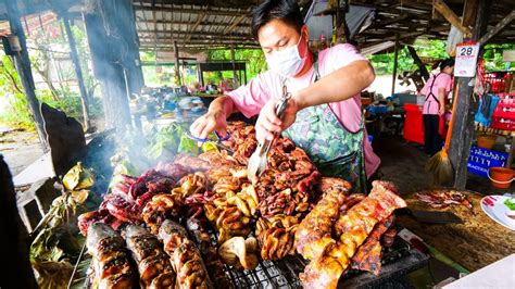 Thai Street Food Extreme Bbq Meat Tour In Chiang Mai Northern Thailand Thai Sausage And