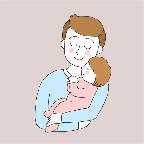 premium vector cartoon cute father and daughter vector
