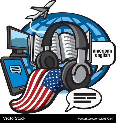 American English Language Courses Royalty Free Vector Image