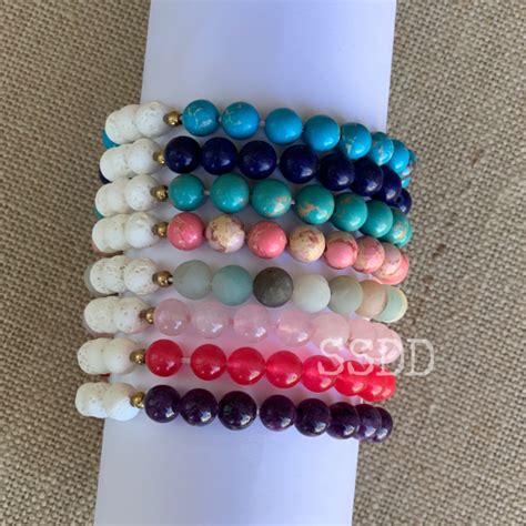 Amelia Glass Bead Essential Oil Bracelet Speckled Sparrow