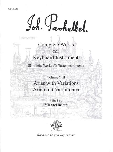 Complete Works For Keyboard Instruments 8 From Johann Pachelbel Buy