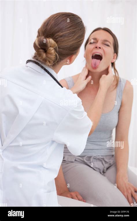 Patient Showing Tongue Stock Photo Alamy
