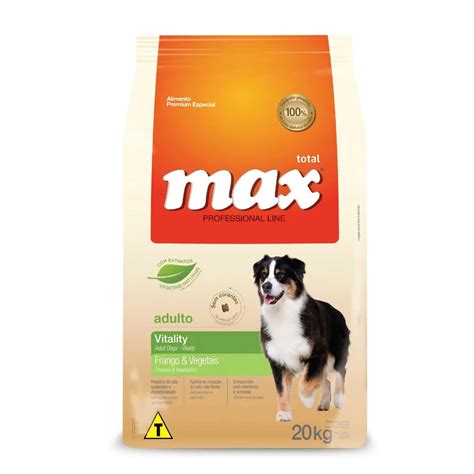 Ração Max Professional Line Vitality Para Cães Adultos Sabor Frango E