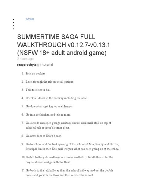 summertime saga full walkthrough v0 12 7 v0 13 1 nsfw 18 adult android game pdf