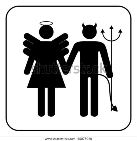 Male Female Angel Devil Sign Vector Stock Vector Royalty Free 56078020