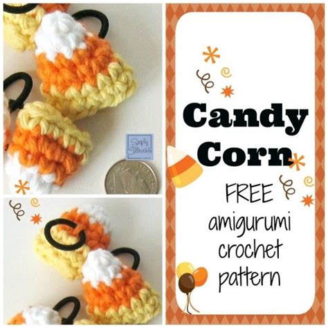 Candy Corn Amigurumi Hair Ties ~ FREE Crochet Pattern