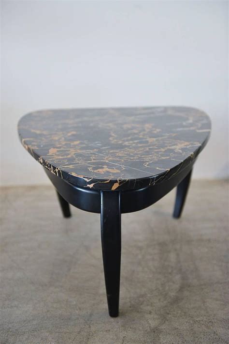 Italian Black Marble Triangular Side Or Accent Table For Sale At 1stdibs