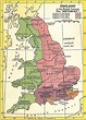 8th century England, the Heptarchy - 1954 map Copyright C.S. Hammond ...