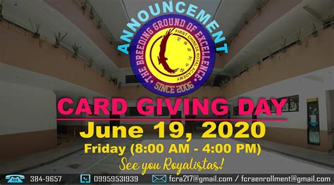 Fcra Card Giving Day Sy 2019 2020