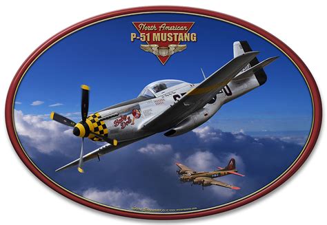 P 51 Mustang Metal Sign 17 X 12 Inches