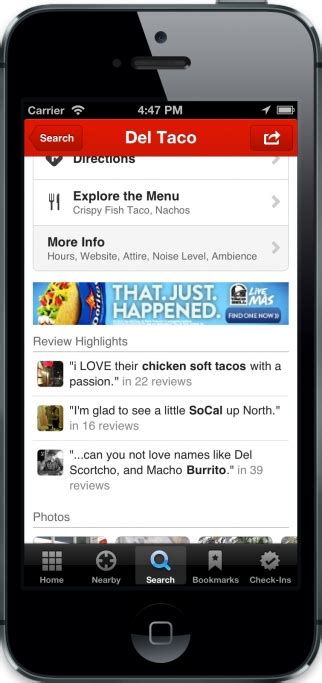 But i've never seen such apps before. Yelp Starts Selling Display Ads In Its Mobile App
