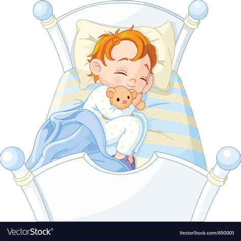Little Boy Sleeping Royalty Free Vector Image Vectorstock