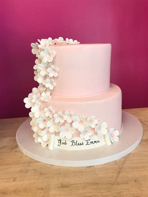 2 tier cascading blossom cake tiered cakes birthday fondant wedding cakes simple wedding cake