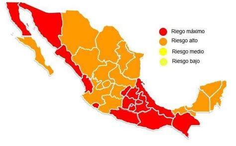 Semáforo covid para las siguientes dos semanasespecial. Yucatán y 15 estados más en color naranja en el semáforo ...