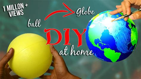 How To Make A Globe Using Ball Diy Earth Model Making Youtube