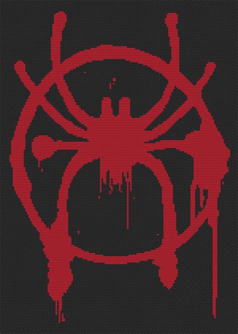 Miles Morales Spider Man Spider Verse Large Symbol Cross Etsy Miles