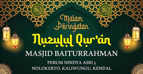 Contoh Desain Spanduk MMT Pengajian Nuzulul Quran Ramadhan Masjid Baiturrahman Perum Nindya Asri