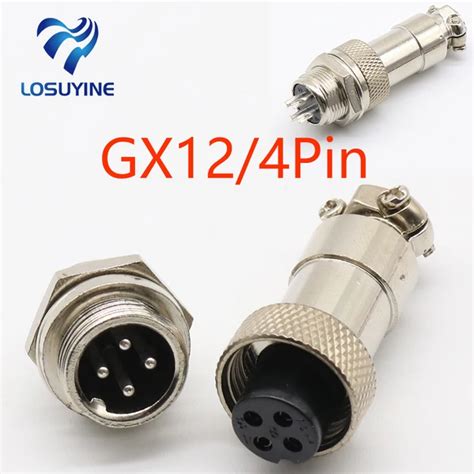 1pcs Gx12 4 Pin Male And Female 12mm Wire Panel Connector Aviation Plug